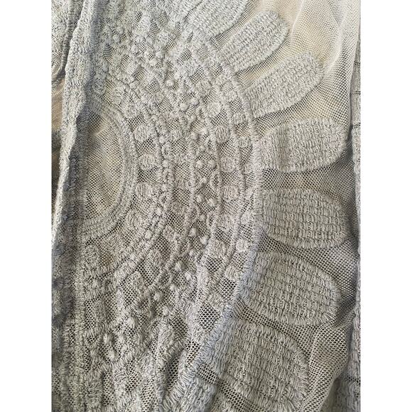 Rebellion Again Boho Beach Duster Open Front  Blue Embroidered Cover Up Small - Picture 6 of 8